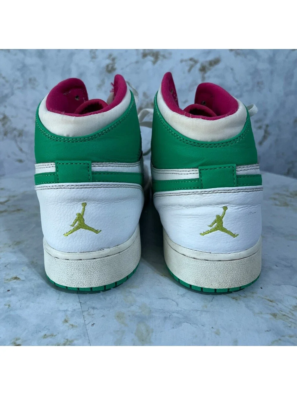 Jordan 1 High Easter Men's Size 9 Shoes White Green Athletic Trainer Sneakers